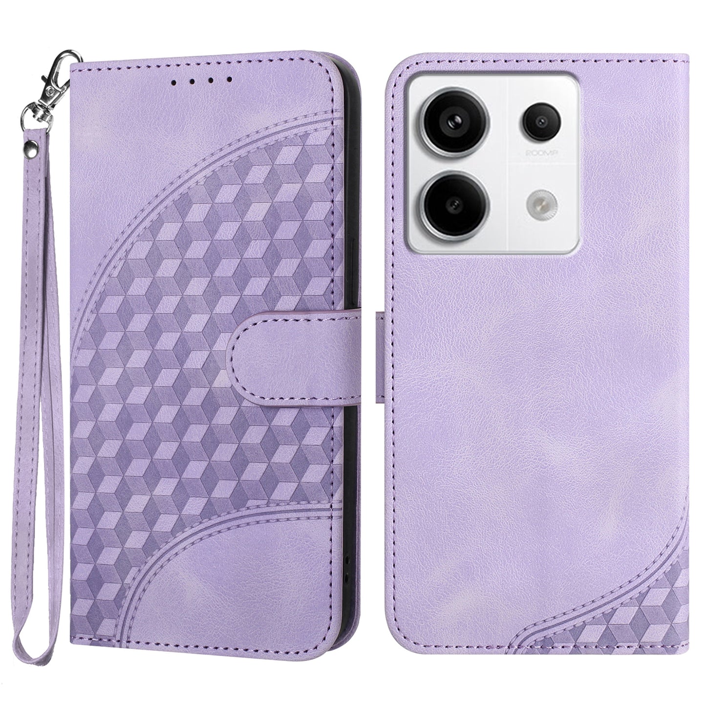 YX0060 For Xiaomi Redmi Note 13 Pro 5G / Poco X6 5G Case Elephant Head Pattern Leather Cover - Purple