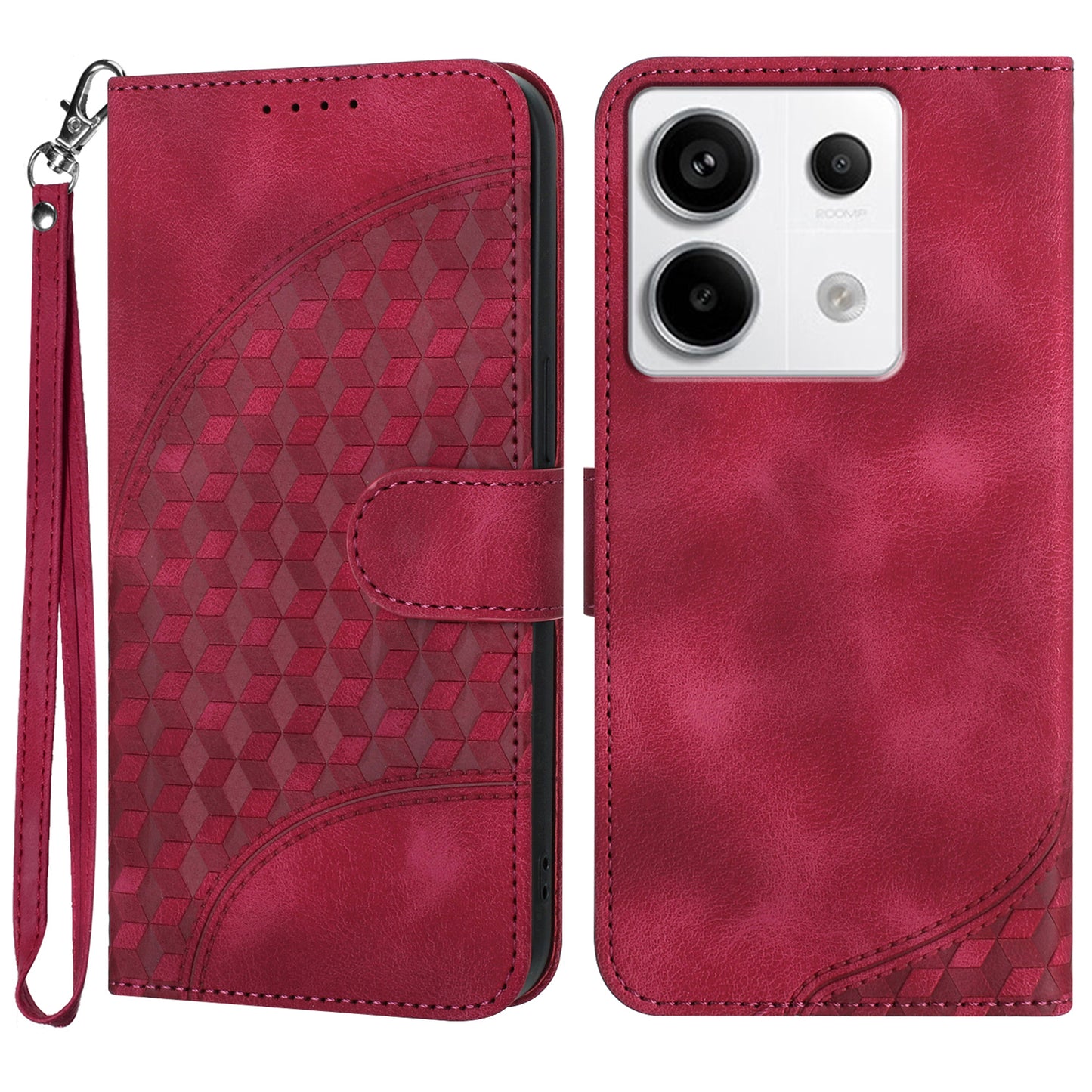 YX0060 For Xiaomi Redmi Note 13 Pro 5G / Poco X6 5G Case Elephant Head Pattern Leather Cover - Rose