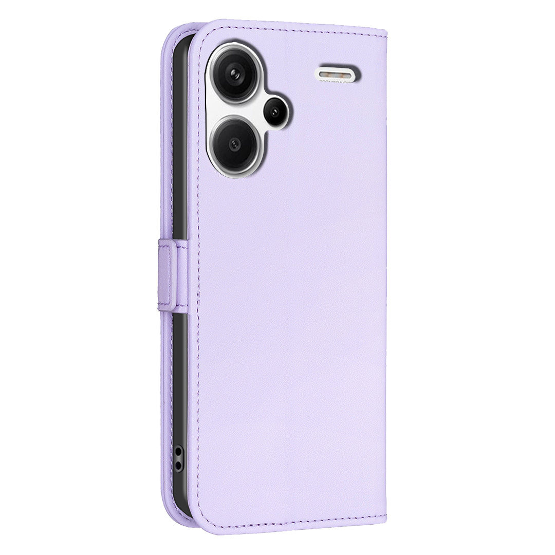 BINFEN COLOR BF31 For Xiaomi Redmi Note 13 Pro+ 5G Leather Wallet Case Phone Stand - Purple