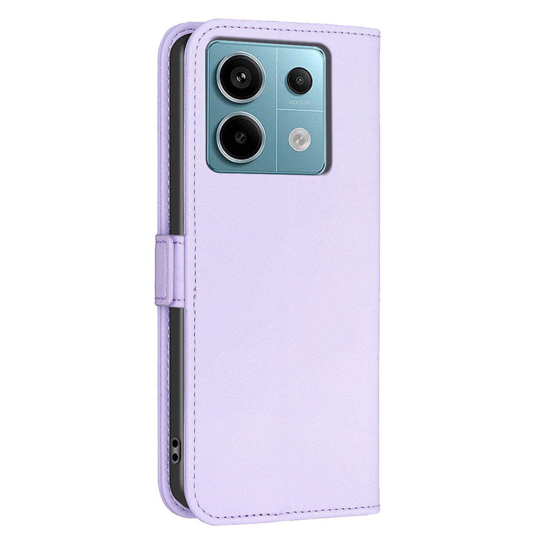 BINFEN COLOR BF31 For Xiaomi Redmi Note 13 Pro 5G / Poco X6 5G Leather Case Phone Wallet Cover - Purple