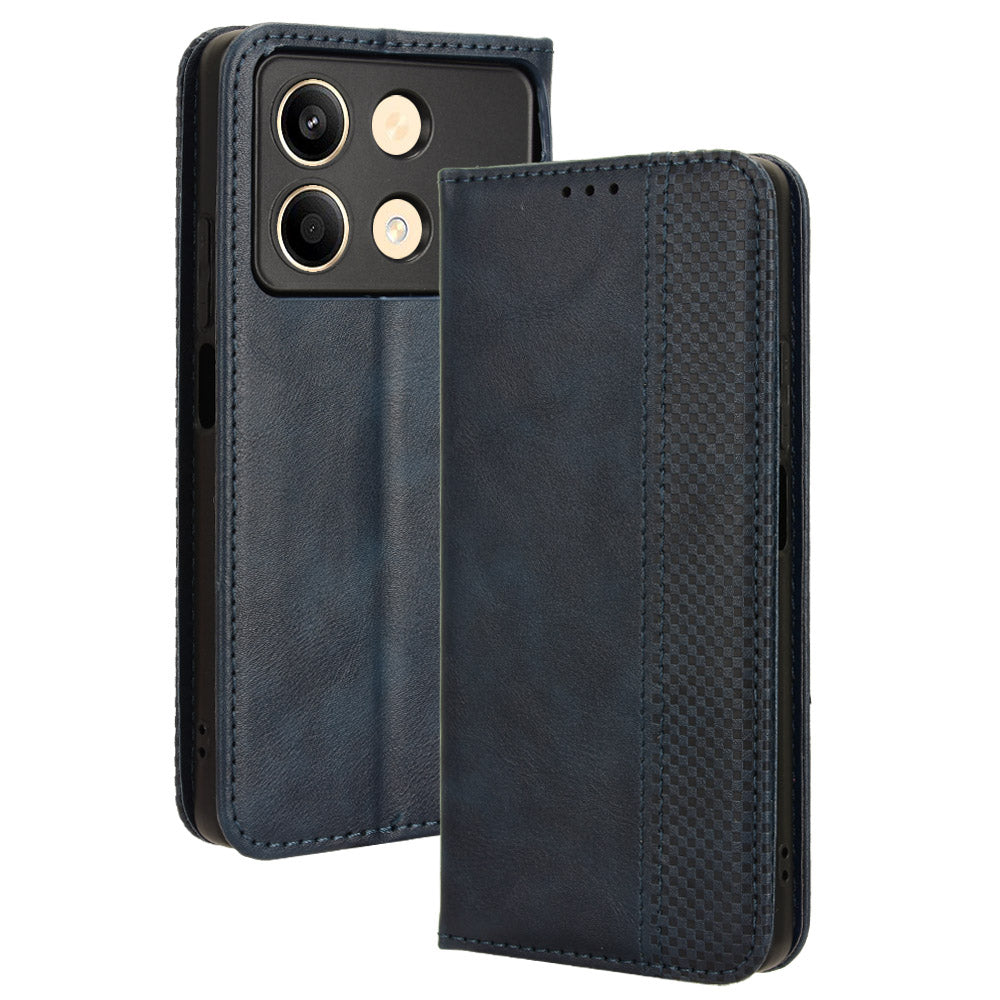 For Xiaomi Redmi Note 13R Pro 5G Leather Wallet Case Magnetic Auto Closing - Blue