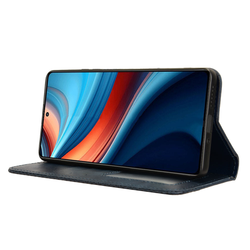 For Xiaomi Redmi Note 13R Pro 5G Leather Wallet Case Magnetic Auto Closing - Blue