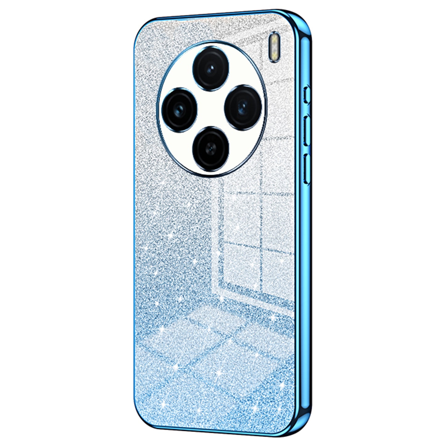 For vivo X100 5G Phone Case Glistening Gradient Electroplated Precision Cover - Blue