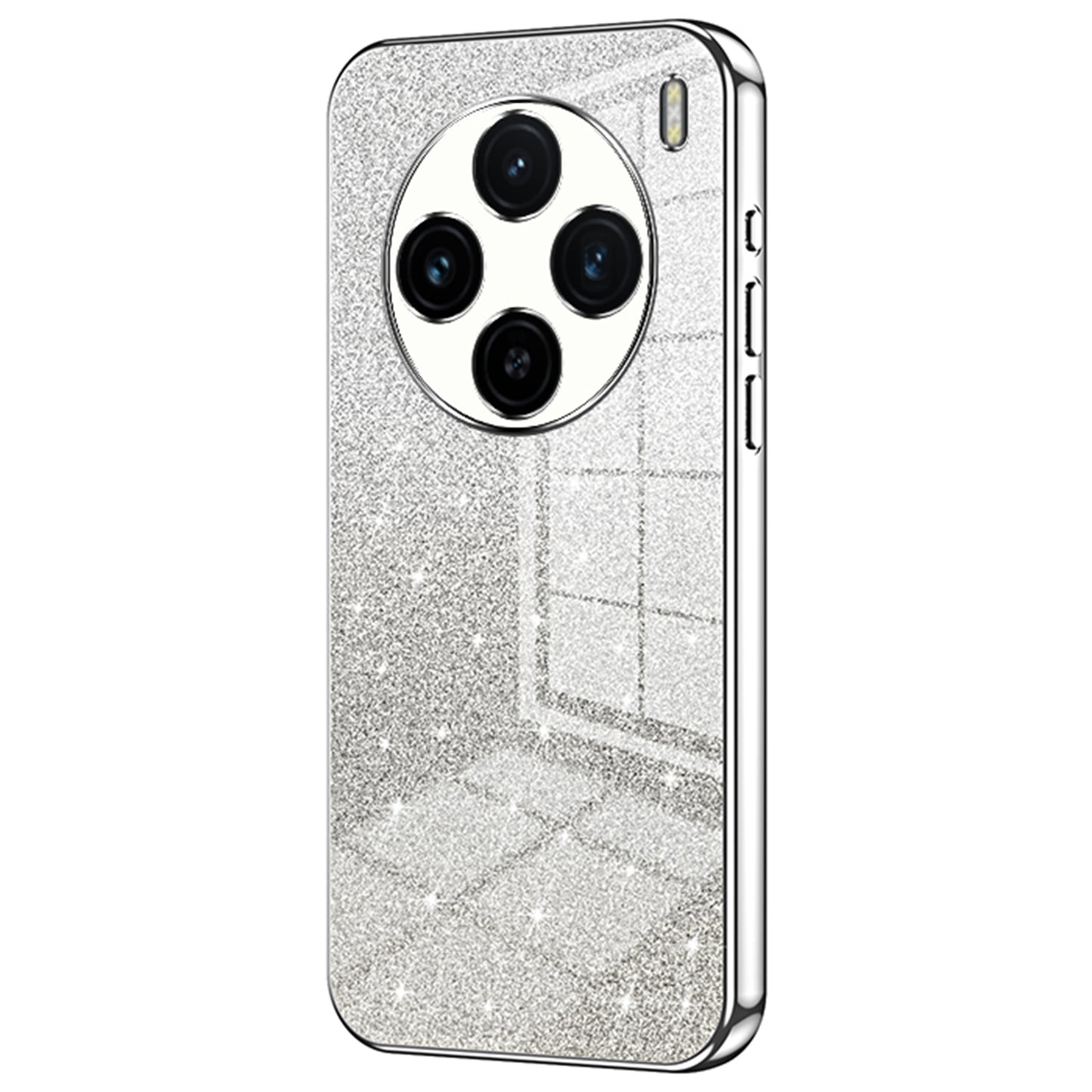 For vivo X100 5G Phone Case Glistening Gradient Electroplated Precision Cover - Silver