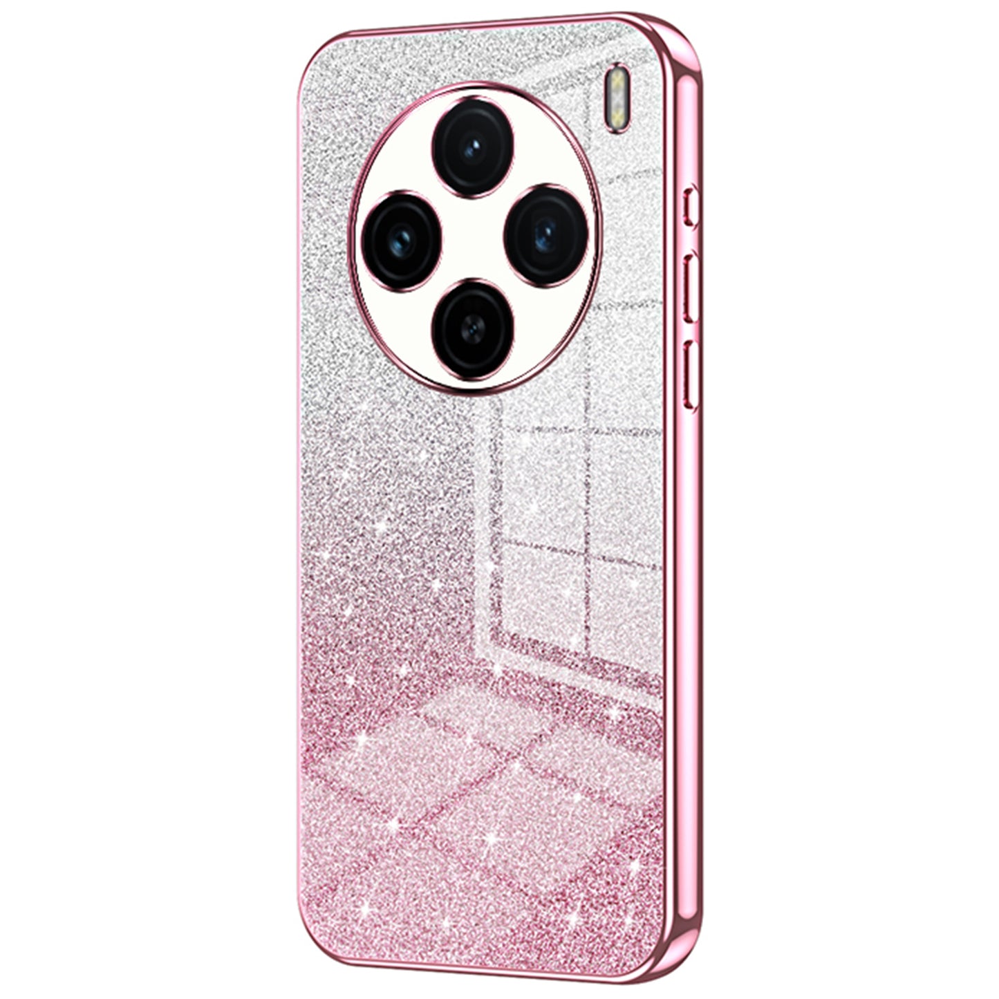 For vivo X100 5G Phone Case Glistening Gradient Electroplated Precision Cover - Pink