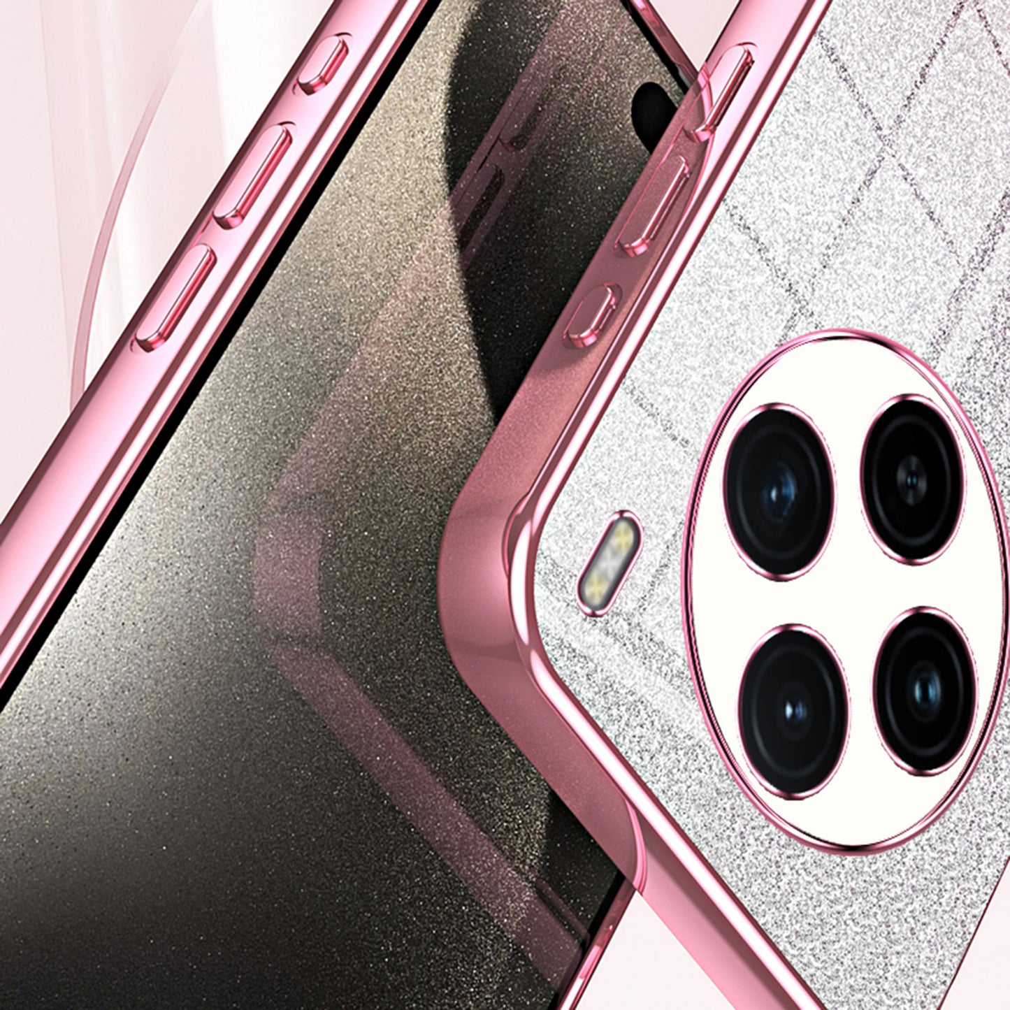 For vivo X100 5G Phone Case Glistening Gradient Electroplated Precision Cover - Pink