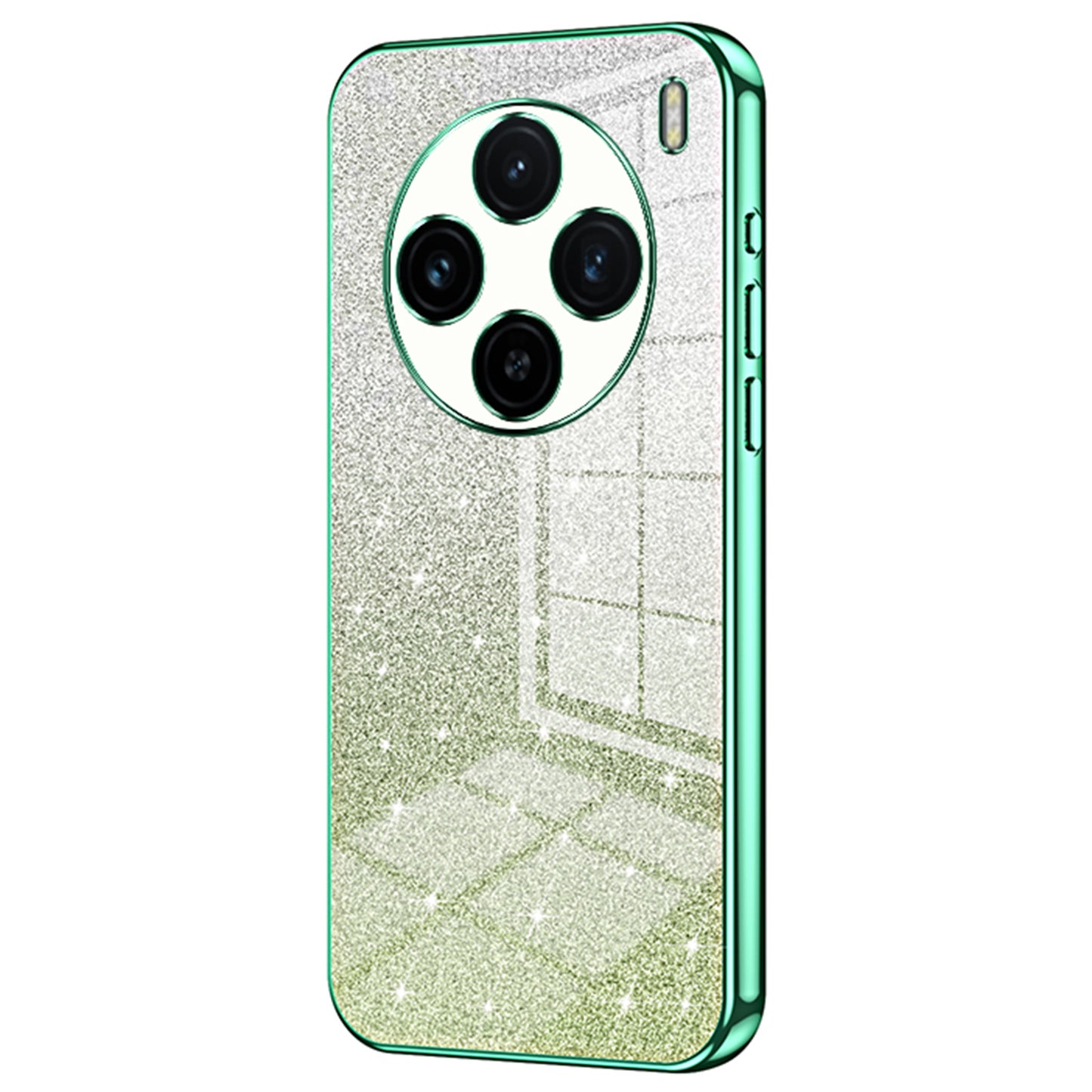 For vivo X100 5G Phone Case Glistening Gradient Electroplated Precision Cover - Green