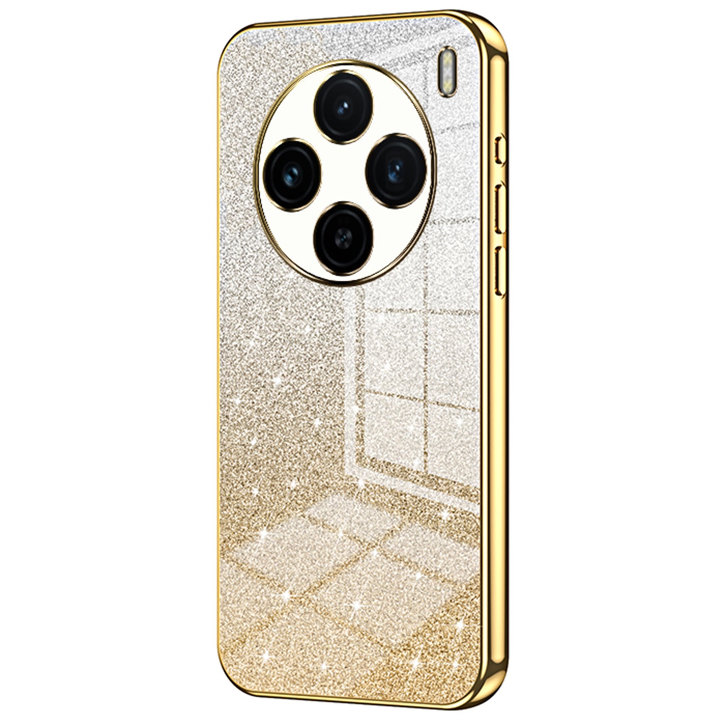 For vivo X100 5G Phone Case Glistening Gradient Electroplated Precision Cover - Gold