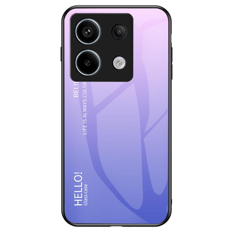 For Xiaomi Redmi Note 13 Pro 5G / Poco X6 5G Tempered Glass Case Shockproof Phone Cover - Gradient Pink Purple