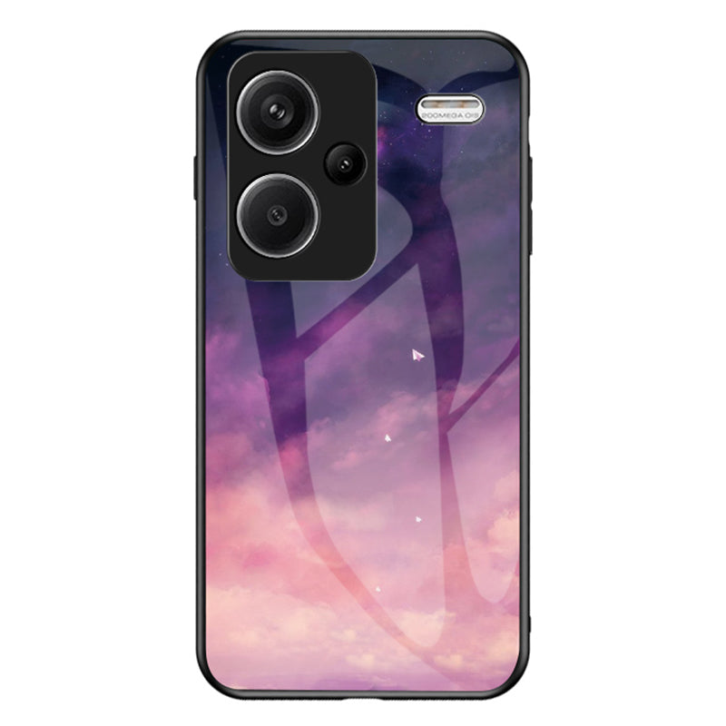 For Xiaomi Redmi Note 13 Pro+ 5G Case Slim-Fit Starry Sky Pattern Tempered Glass+PC+TPU Smart Phone Cover - Dream Starry Sky