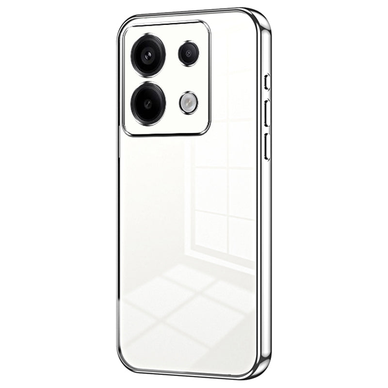 For Xiaomi Redmi Note 13 Pro 5G / Poco X6 5G Case Scratch-resistant TPU Electroplated Precise Lens Cutout Phone Shell - Silver