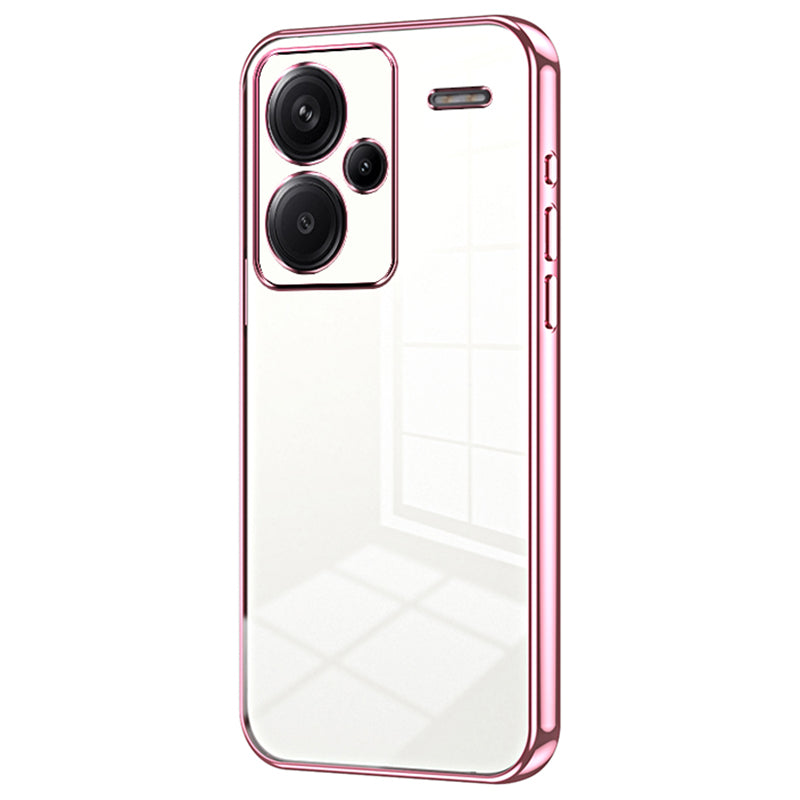 For Xiaomi Redmi Note 13 Pro+ 5G Case Crystal Clear Soft TPU Phone Shell with Precise Lens Cutout - Pink