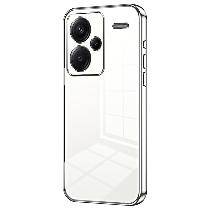 For Xiaomi Redmi Note 13 Pro+ 5G Case Crystal Clear Soft TPU Phone Shell with Precise Lens Cutout - Silver