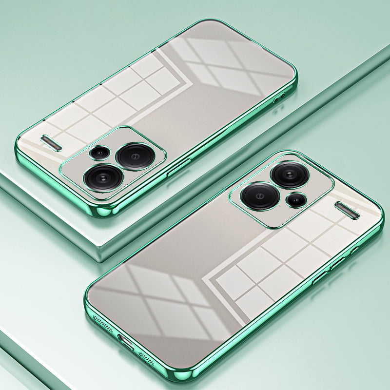 For Xiaomi Redmi Note 13 Pro+ 5G Case Crystal Clear Soft TPU Phone Shell with Precise Lens Cutout - Green