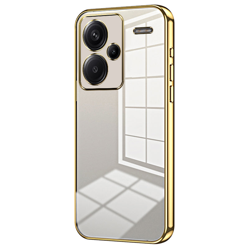 For Xiaomi Redmi Note 13 Pro+ 5G Case Crystal Clear Soft TPU Phone Shell with Precise Lens Cutout - Gold