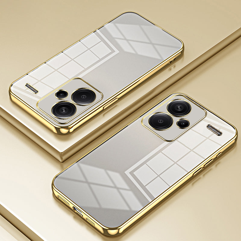 For Xiaomi Redmi Note 13 Pro+ 5G Case Crystal Clear Soft TPU Phone Shell with Precise Lens Cutout - Gold