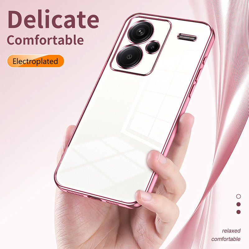 For Xiaomi Redmi Note 13 Pro+ 5G Case Crystal Clear Soft TPU Phone Shell with Precise Lens Cutout - Gold