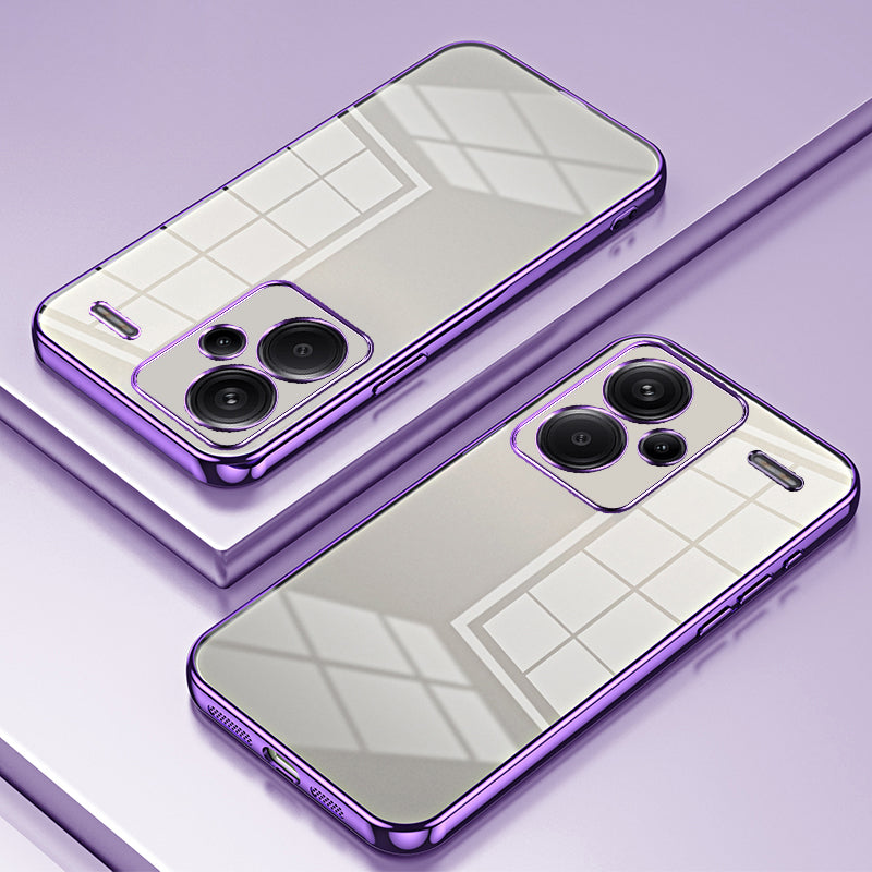 For Xiaomi Redmi Note 13 Pro+ 5G Case Crystal Clear Soft TPU Phone Shell with Precise Lens Cutout - Purple