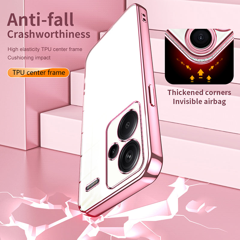 For Xiaomi Redmi Note 13 Pro+ 5G Case Crystal Clear Soft TPU Phone Shell with Precise Lens Cutout - Purple