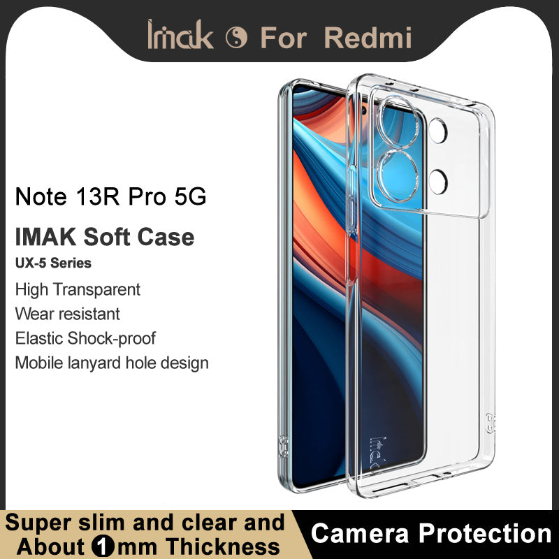 IMAK UX-5 Series for Xiaomi Redmi Note 13R Pro 5G TPU Case Transparent Protective Phone Cover