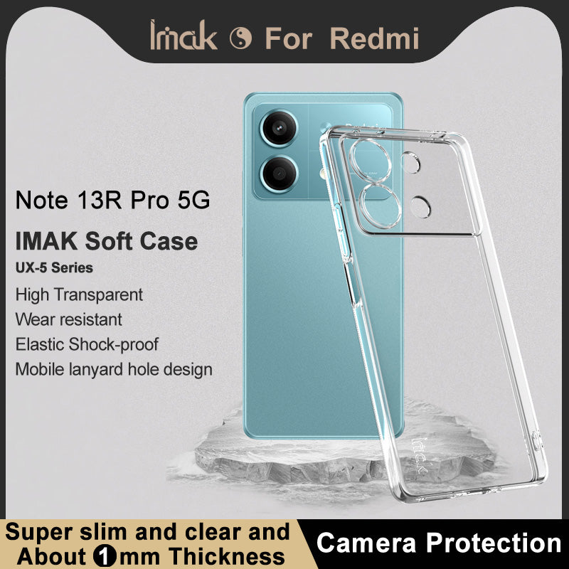 IMAK UX-5 Series for Xiaomi Redmi Note 13R Pro 5G TPU Case Transparent Protective Phone Cover