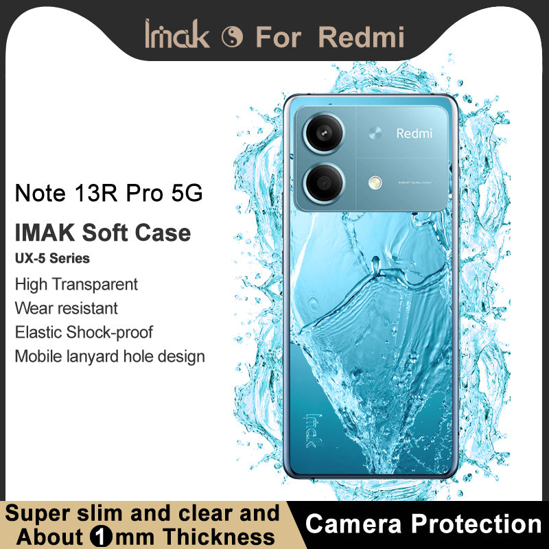 IMAK UX-5 Series for Xiaomi Redmi Note 13R Pro 5G TPU Case Transparent Protective Phone Cover