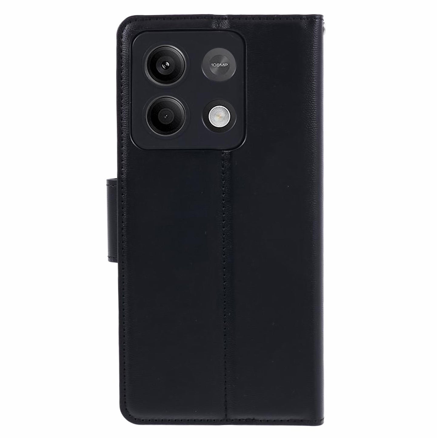 HANMAN Mill Series Phone Cover for Xiaomi Redmi Note 13 5G Case PU Leather Phone Shell Wallet - Black