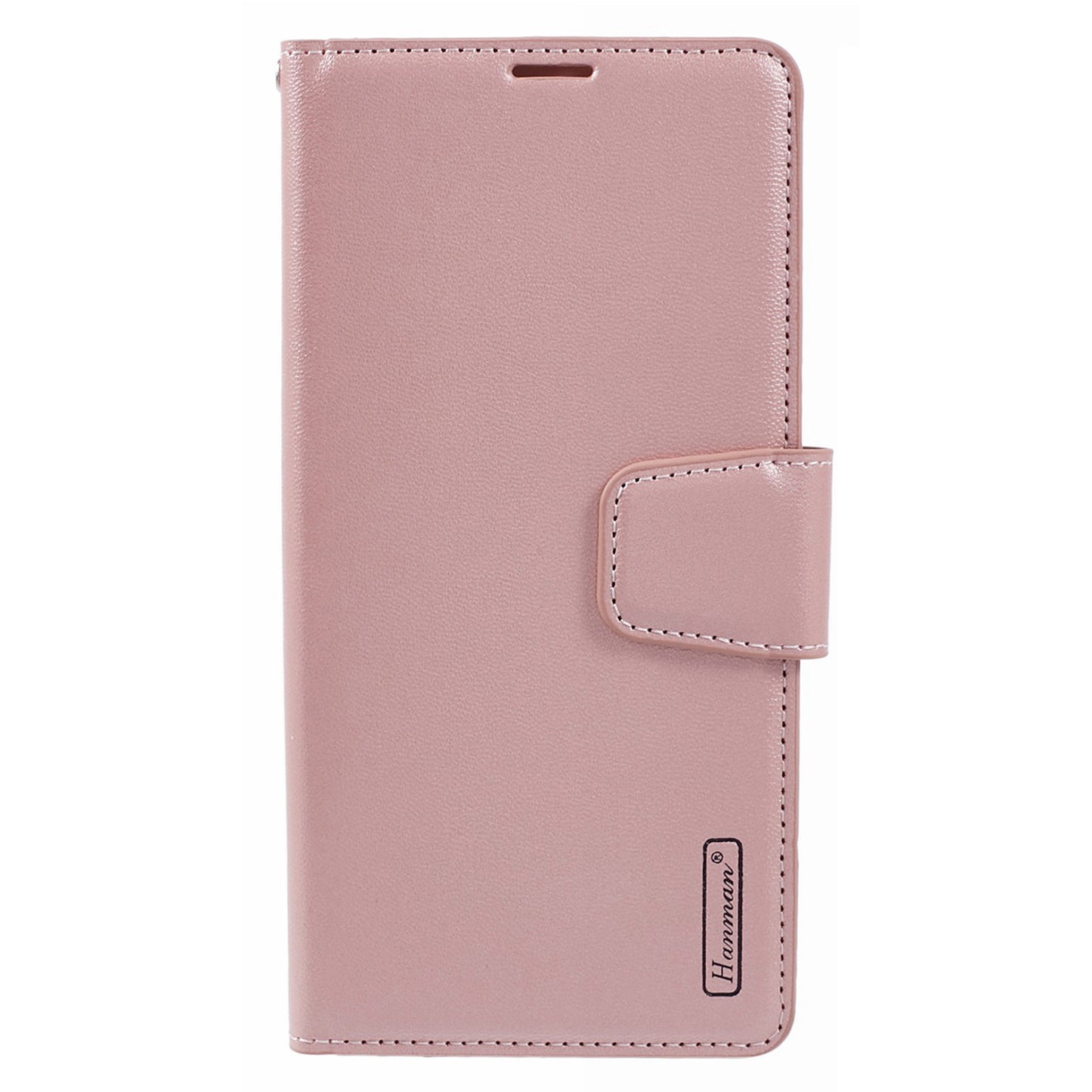 HANMAN Mill Series Phone Cover for Xiaomi Redmi Note 13 5G Case PU Leather Phone Shell Wallet - Rose Gold