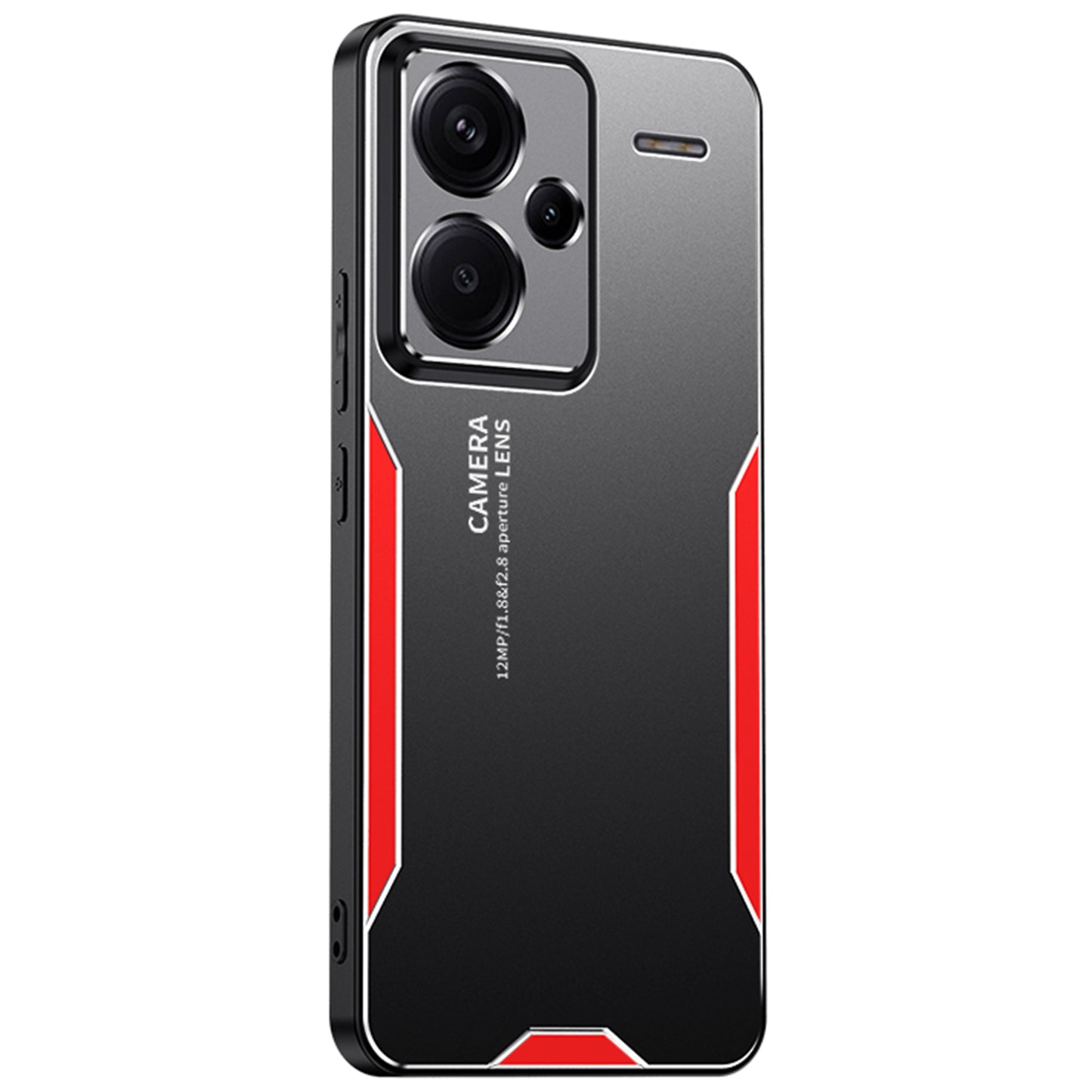 For Xiaomi Redmi Note 13 Pro+ 5G Case Aluminium Alloy+TPU+PC Airbag Protection Protective Shell with Lens Cover - Red
