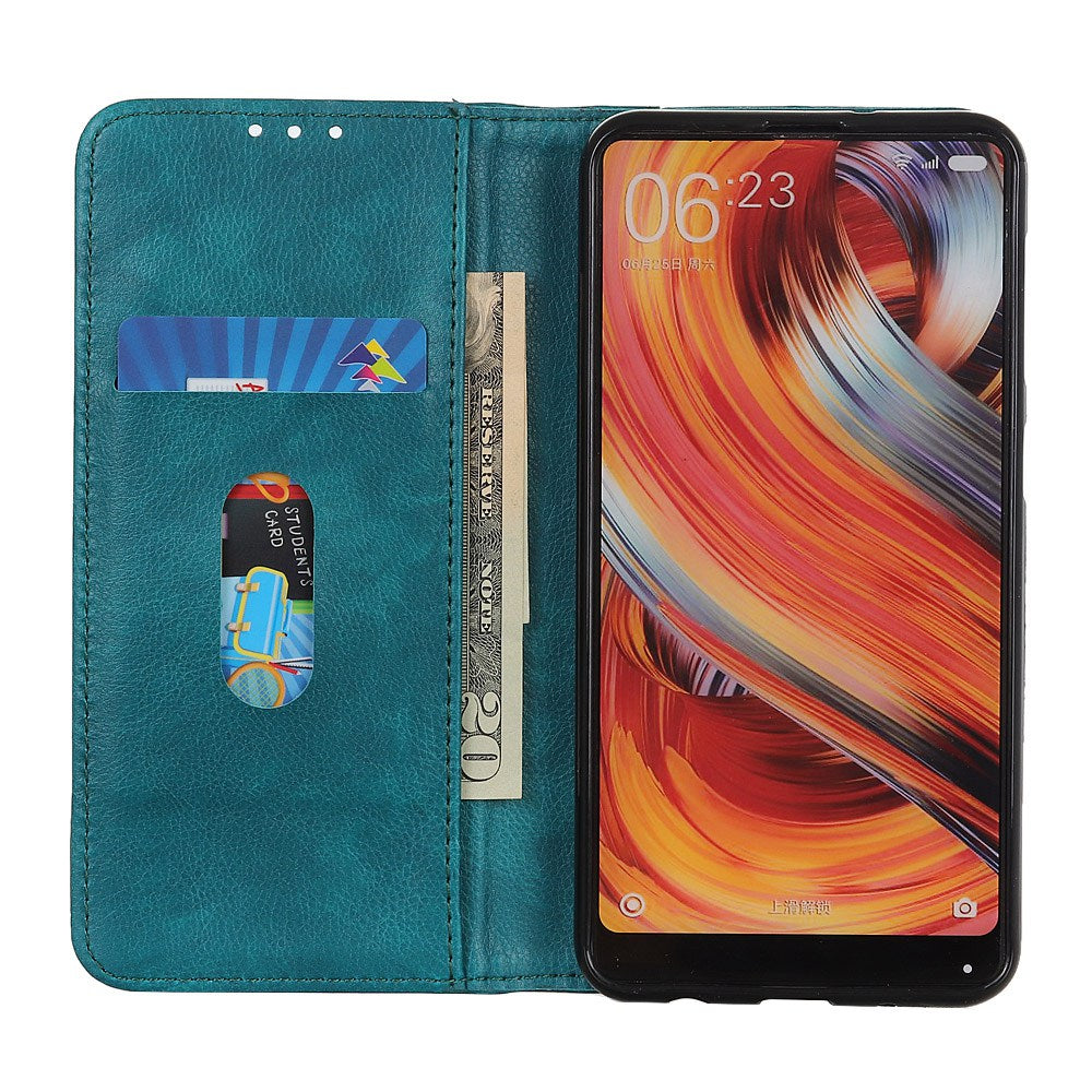 For Xiaomi Redmi Note 13R Pro 5G Case Litchi Texture Magnetic Split Leather Wallet Cover - Green