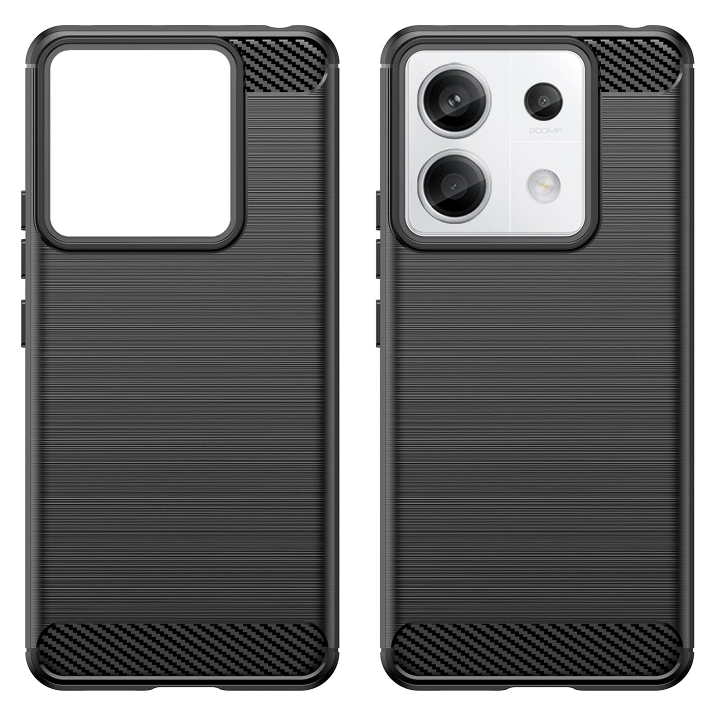 For Xiaomi Redmi Note 13 Pro 5G / Poco X6 5G TPU Cover Carbon Fiber Texture Cell Phone Case - Black