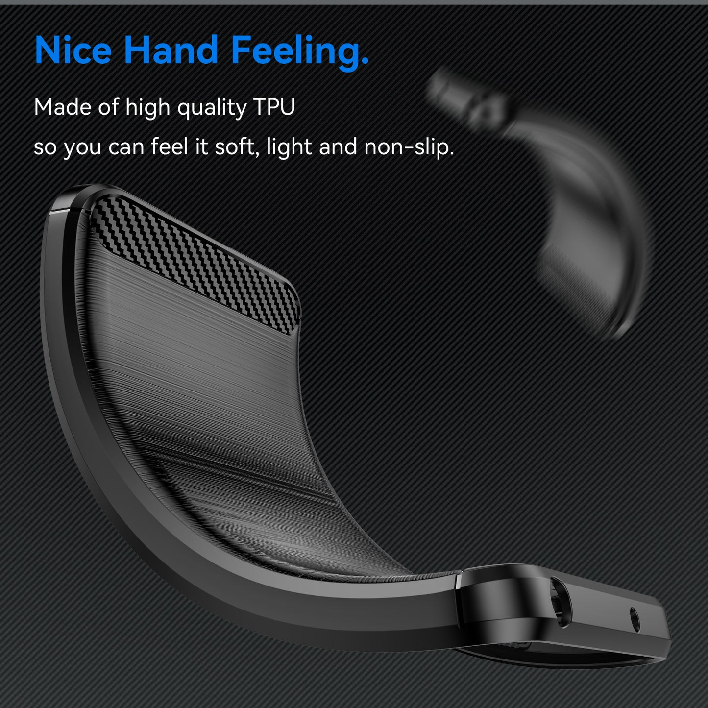 For Xiaomi Redmi Note 13 Pro 5G / Poco X6 5G TPU Cover Carbon Fiber Texture Cell Phone Case - Black