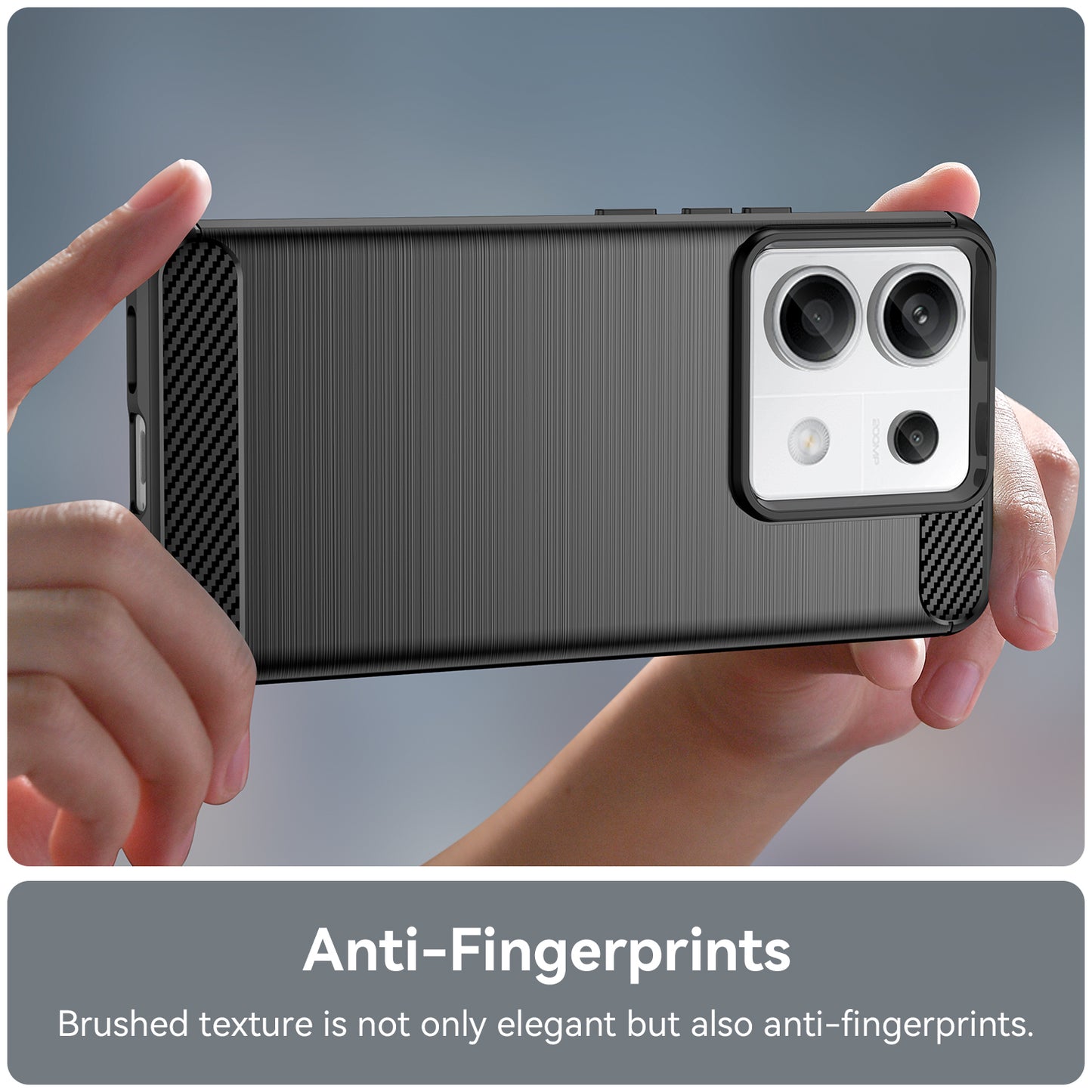 For Xiaomi Redmi Note 13 Pro 5G / Poco X6 5G TPU Cover Carbon Fiber Texture Cell Phone Case - Black