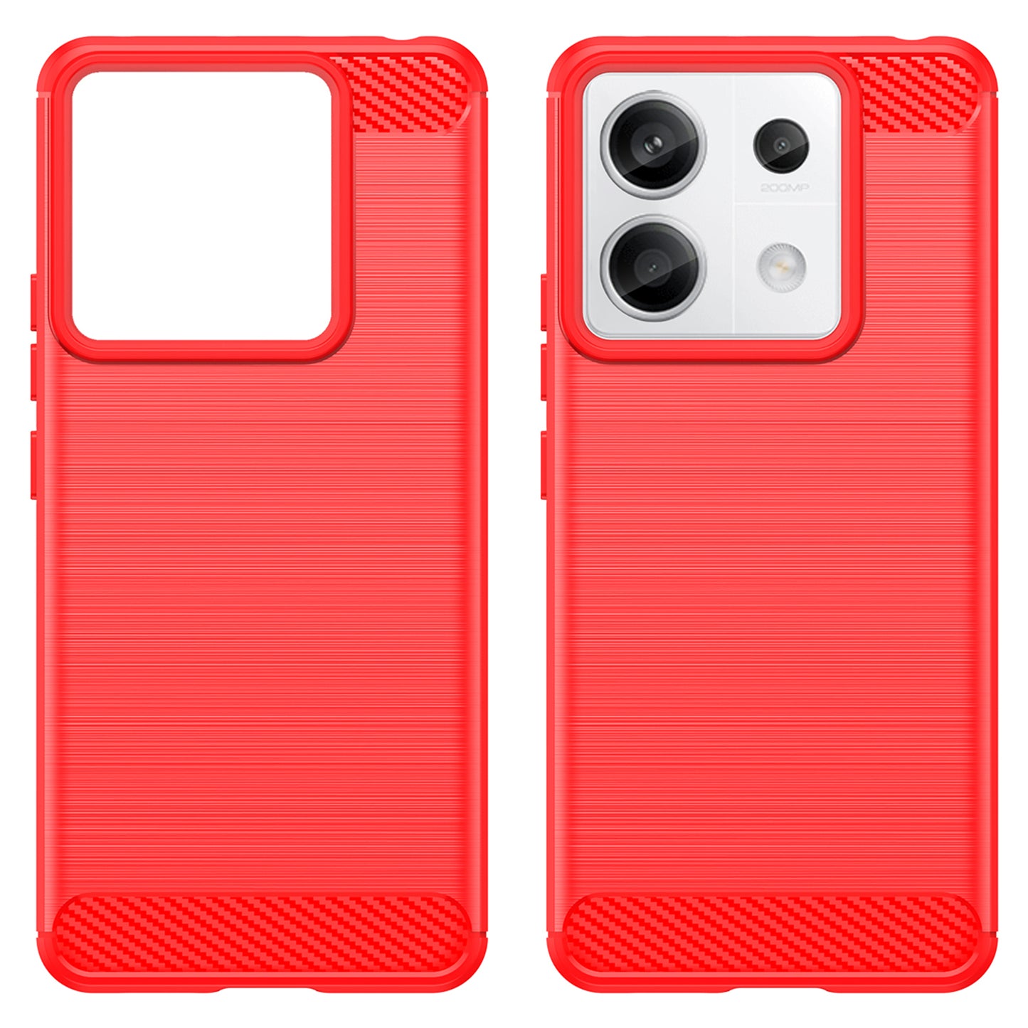 For Xiaomi Redmi Note 13 Pro 5G / Poco X6 5G TPU Cover Carbon Fiber Texture Cell Phone Case - Red