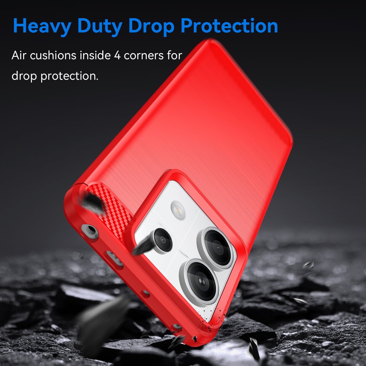 For Xiaomi Redmi Note 13 Pro 5G / Poco X6 5G TPU Cover Carbon Fiber Texture Cell Phone Case - Red