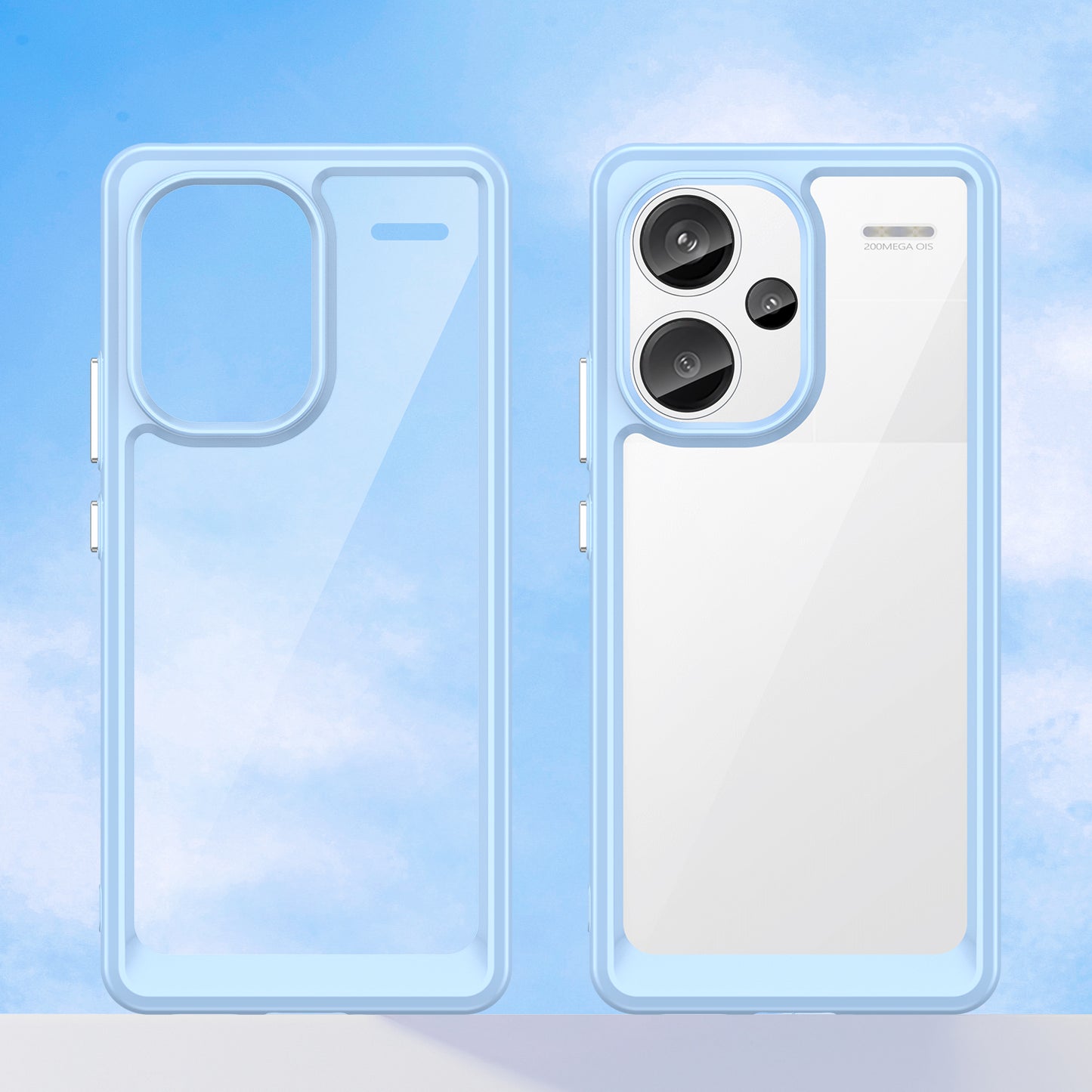 For Xiaomi Redmi Note 13 Pro+ 5G Phone Case TPU + Acrylic Cover Colorful Frame - Blue