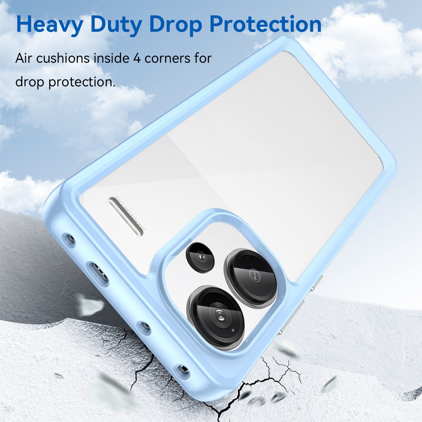 For Xiaomi Redmi Note 13 Pro+ 5G Phone Case TPU + Acrylic Cover Colorful Frame - Blue