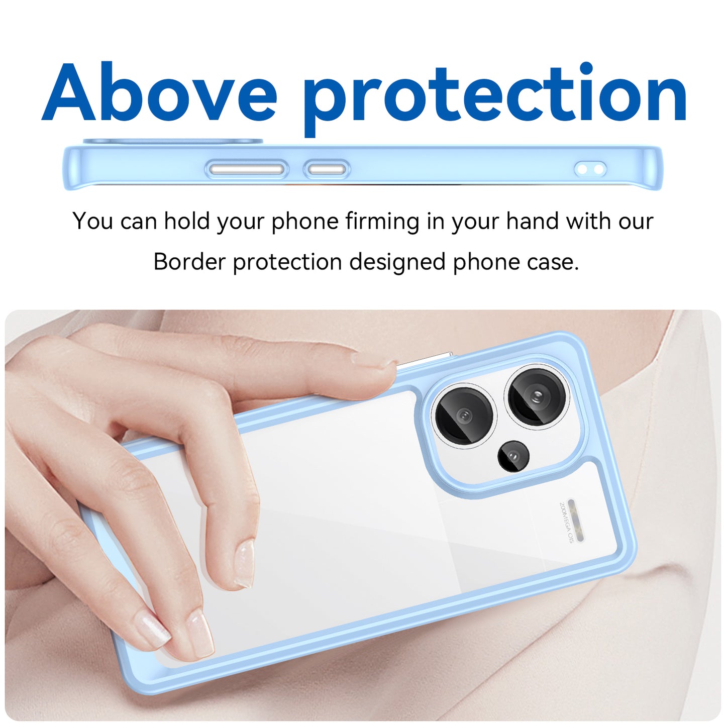 For Xiaomi Redmi Note 13 Pro+ 5G Phone Case TPU + Acrylic Cover Colorful Frame - Blue