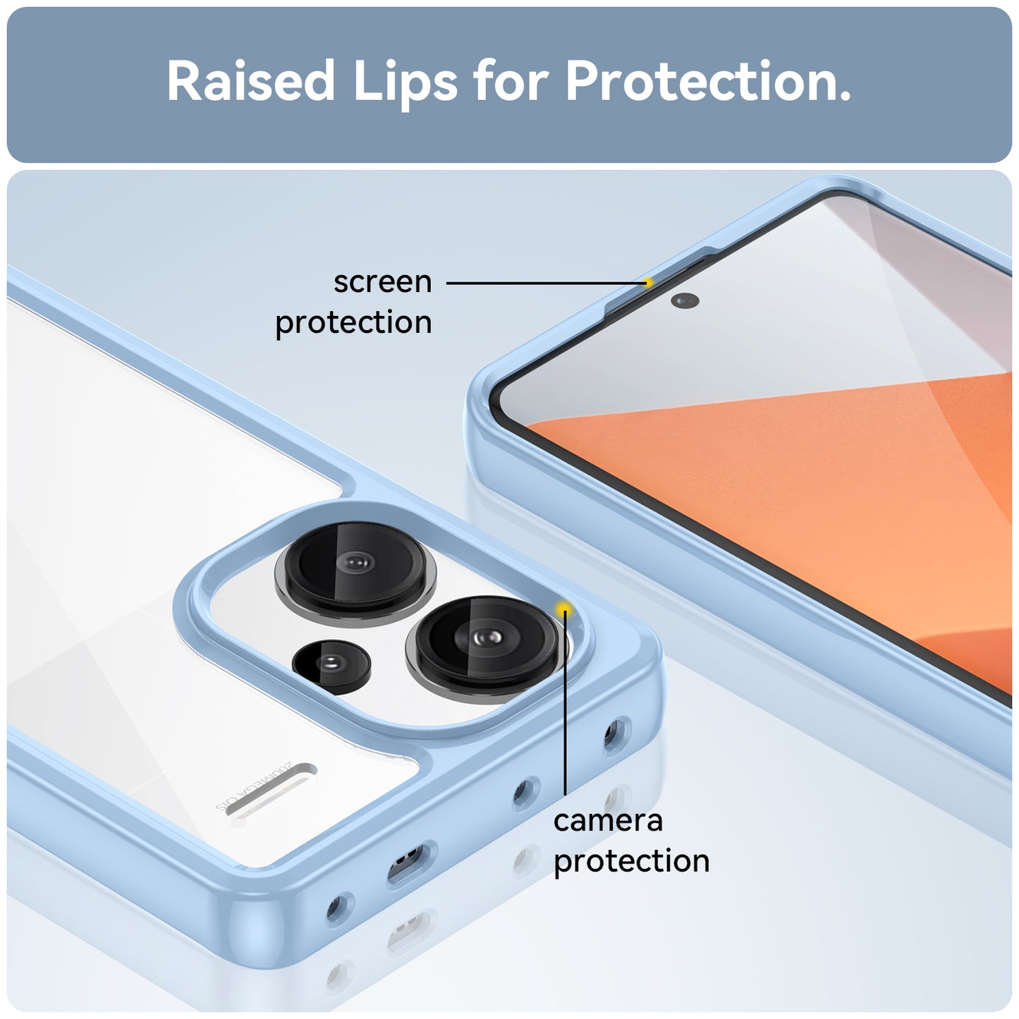 For Xiaomi Redmi Note 13 Pro+ 5G Phone Case TPU + Acrylic Cover Colorful Frame - Blue