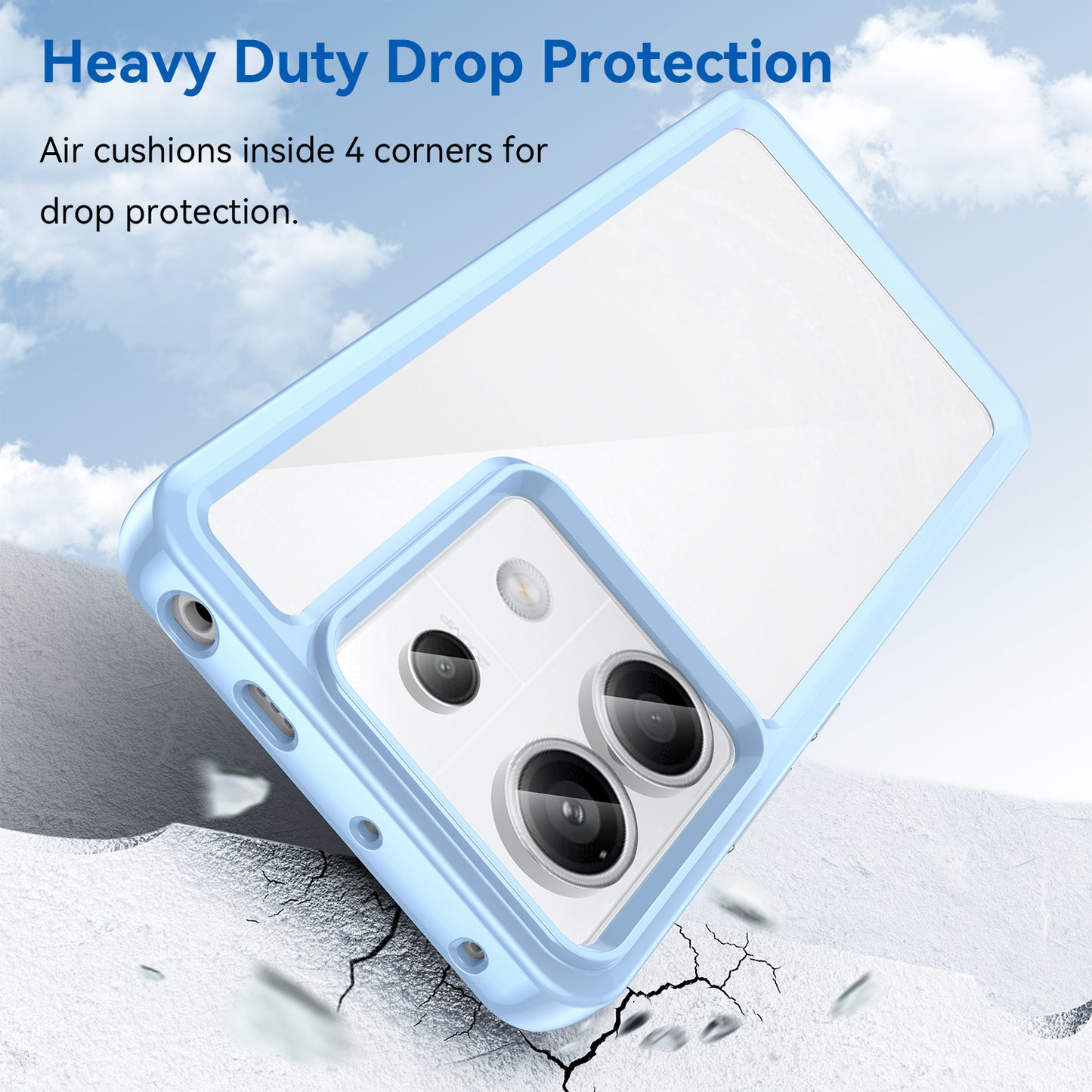 For Xiaomi Redmi Note 13 Pro 5G / Poco X6 5G Phone Case TPU+Acrylic Protective Cover - Blue