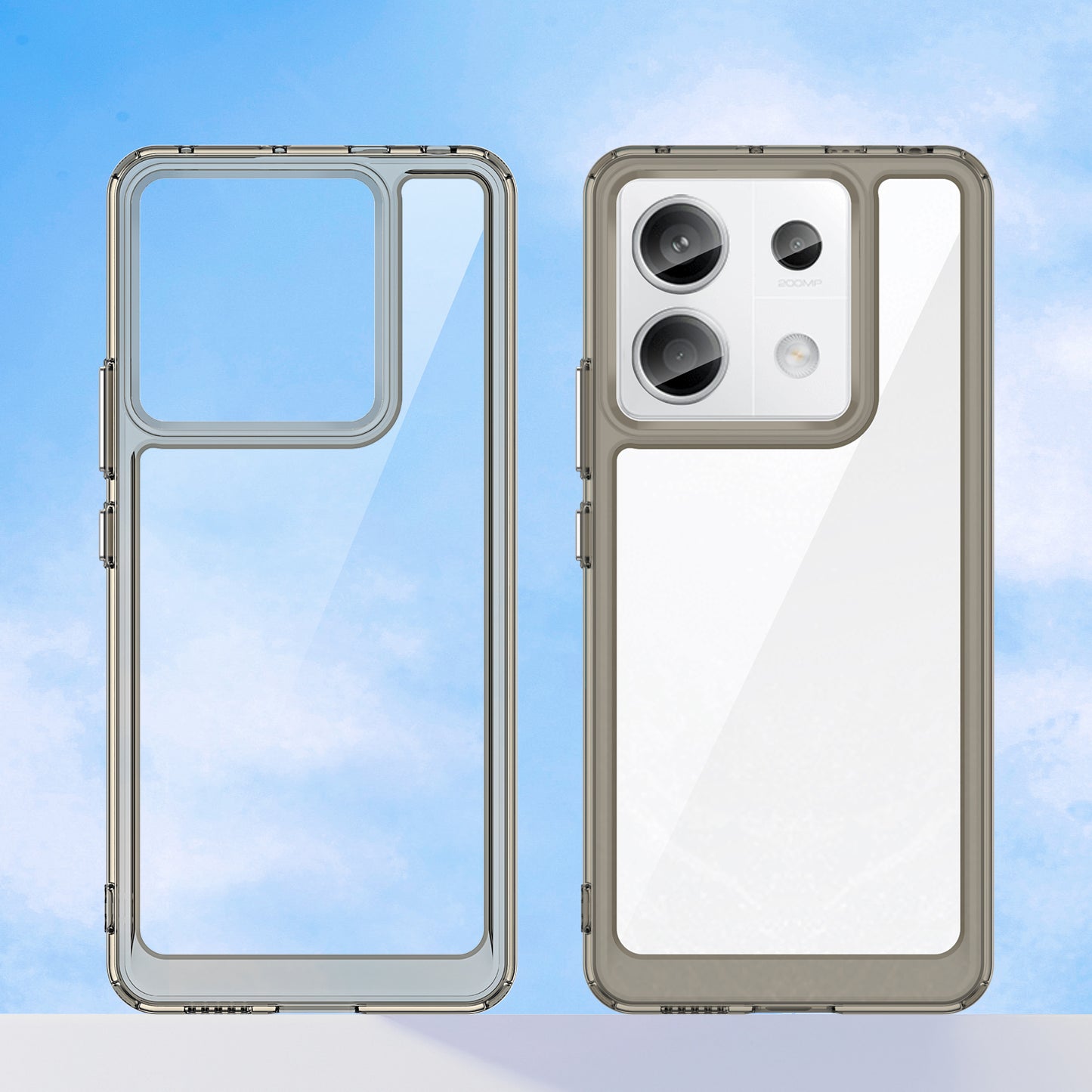 For Xiaomi Redmi Note 13 Pro 5G / Poco X6 5G Phone Case TPU+Acrylic Protective Cover - Transparent Grey