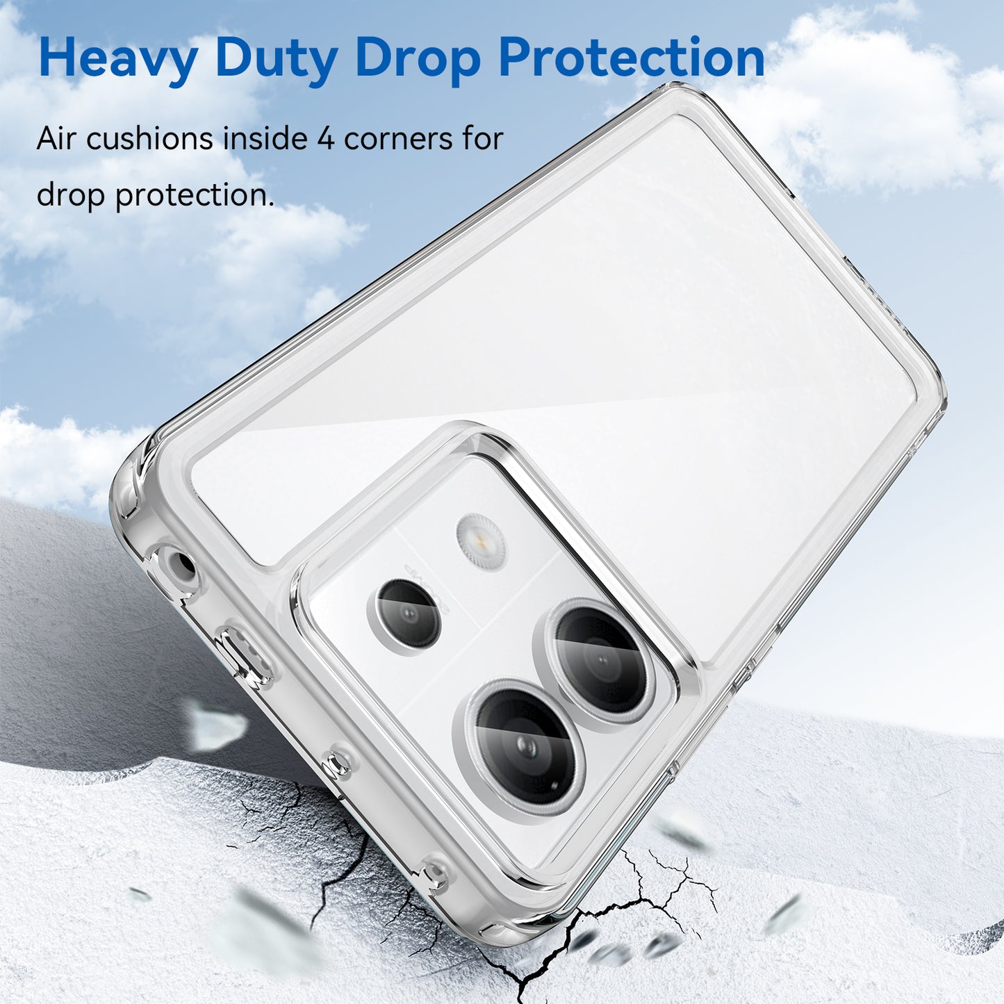 For Xiaomi Redmi Note 13 Pro 5G / Poco X6 5G Phone Case TPU+Acrylic Protective Cover - Transparent