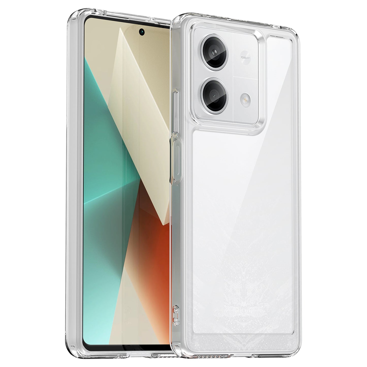 For Xiaomi Redmi Note 13 5G Phone Case Colorful TPU Frame+Acrylic Clear Back - Transparent