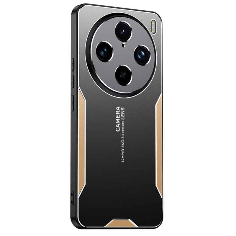 For vivo X100 Pro 5G Hard Aluminum Alloy Cell Phone Case Dustproof Phone Cover - Gold