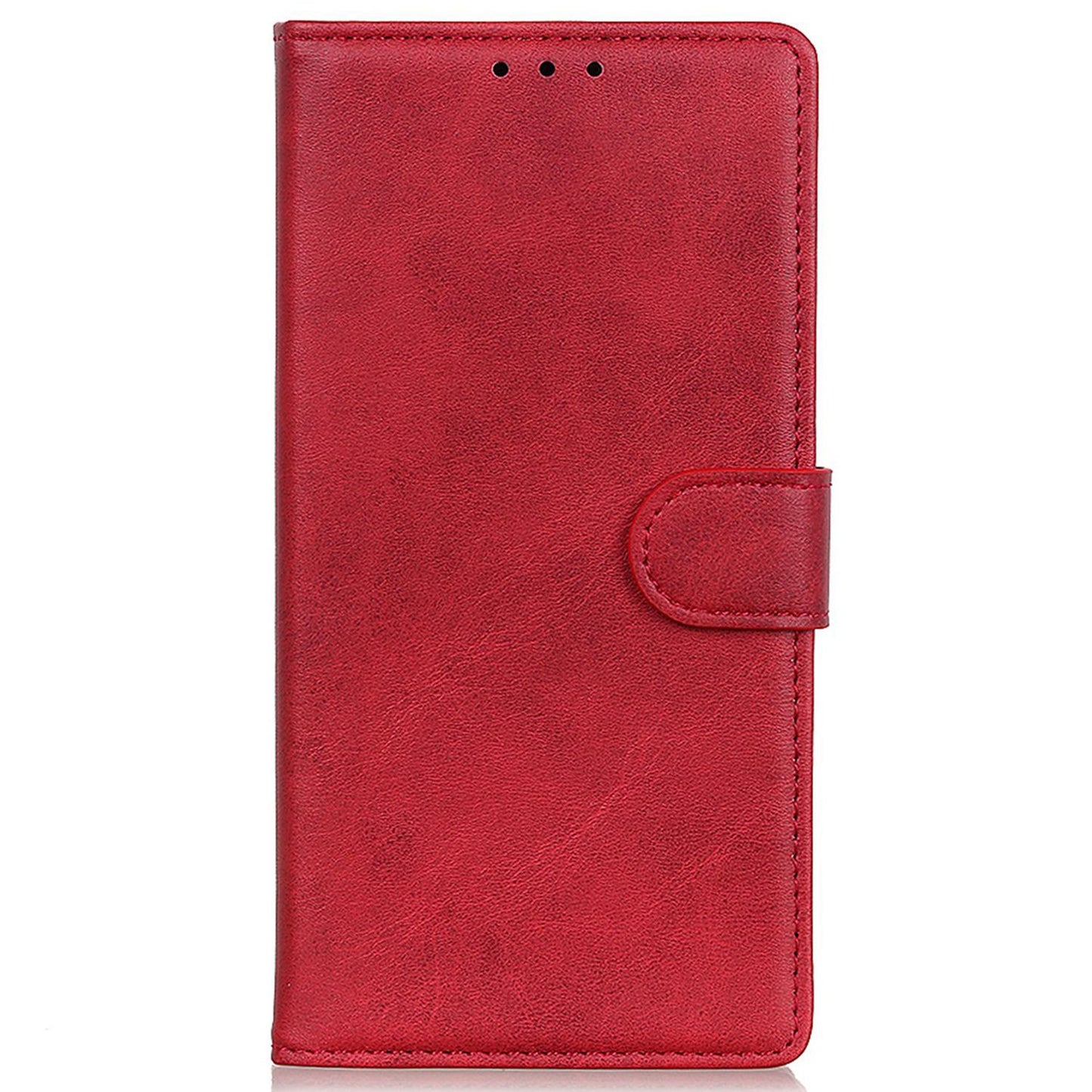 For Xiaomi Redmi Note 13R Pro 5G Wallet Leather Phone Case Cowhide Texture - Red