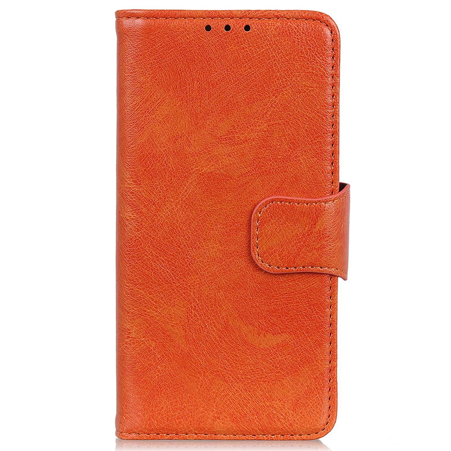 For Xiaomi Redmi Note 13R Pro 5G Wallet Cover Split Leather Case Nappa Texture - Orange