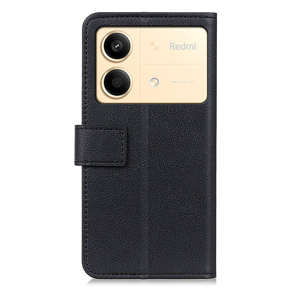 For Xiaomi Redmi Note 13R Pro 5G Case Wallet Stand Drop Protection Phone Cover - Black