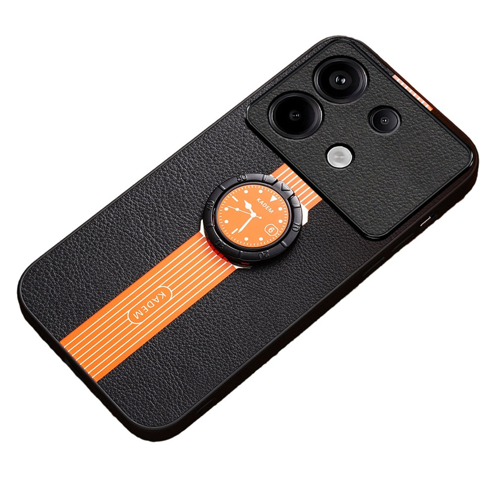 KADEM For Xiaomi Redmi Note 13 4G Cover Ring Kickstand Electroplating Cell Phone Cases - Orange