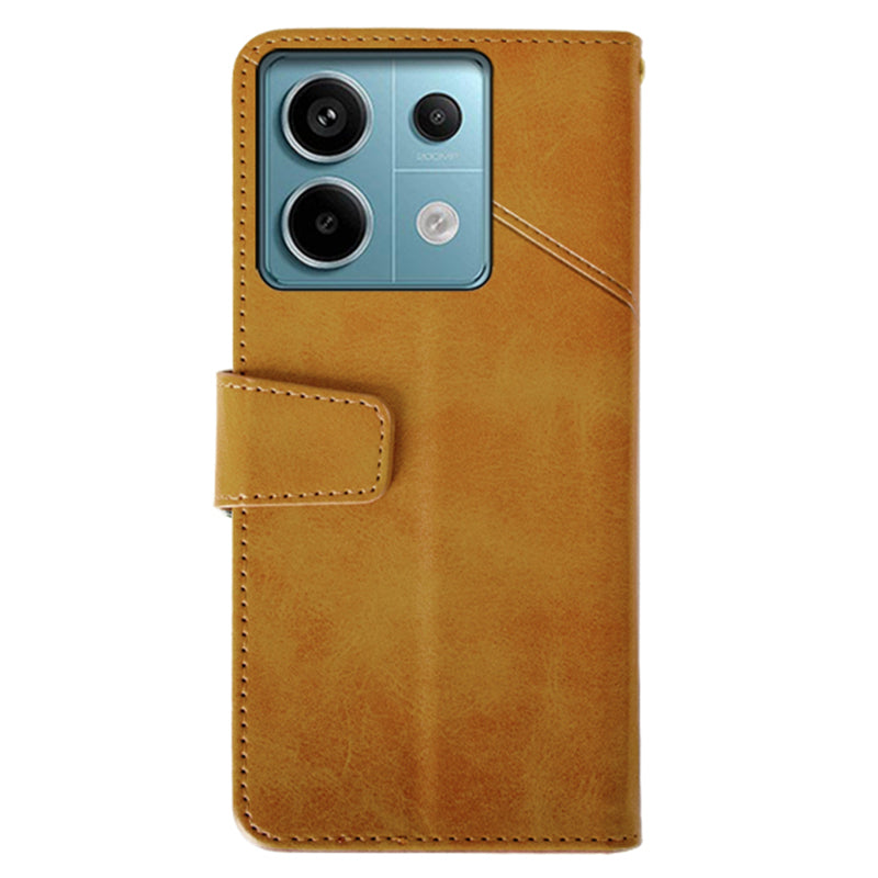 IDEWEI For Xiaomi Redmi Note 13 Pro 5G / Poco X6 5G PU Leather Wallet Case Calf Texture Flip Phone Cover - Orange