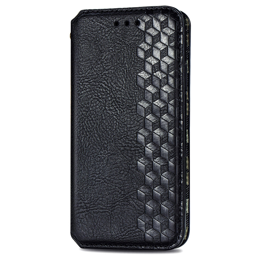 For Xiaomi Redmi Note 13 Pro+ 5G Cover Rhombus Imprinted Leather Phone Case - Black